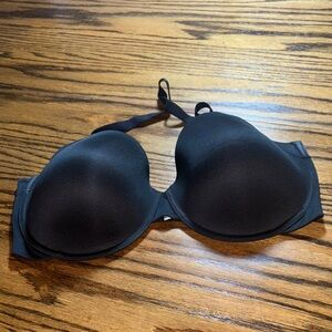 Maidenform Strapless Bra with halter strap only, lightly lined smooth shiny